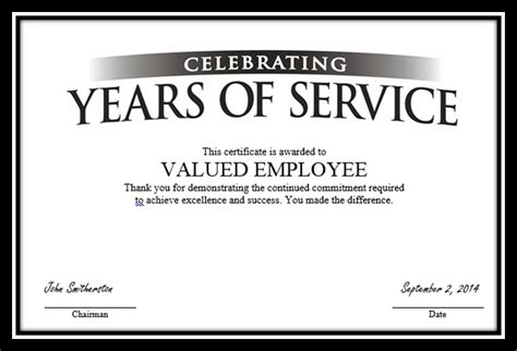 Work Anniversary Certificate Template